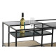 Mesa de Centro DKD Home Decor 8424001787234 Negro Multicolor Natural Madera Metal Espejo 120 x 60 x 50 cm
