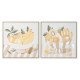 Cuadro Home ESPRIT Amarillo Beige Cottage 80 x 4 x 80 cm (2 Unidades)