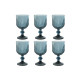 Set of cups Home ESPRIT Blue Crystal 8 x 8 x 14,5 cm (6 Units)