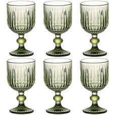Set de Copas Home ESPRIT Verde Cristal 8 x 8 x 14,5 cm (6 Unidades)