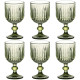 Set de Copas Home ESPRIT Verde Cristal 8 x 8 x 14,5 cm (6 Unidades)