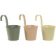 Macetero Home ESPRIT Amarillo Verde Ambar Rosa claro Metal 14 x 14 x 23 cm (3 Unidades)