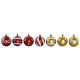 Christmas Baubles Home ESPRIT Red Golden PVC 25 x 6 x 25 cm (16 Pieces)