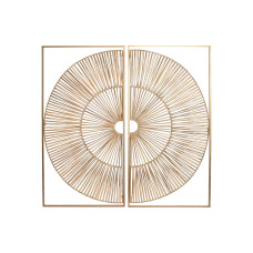 Decoración de Pared Home ESPRIT Dorado Natural 50 x 2 x 100 cm (2 Piezas)