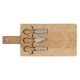 Tabla de cortar Home ESPRIT Natural Bambú Acero Inoxidable 41 x 18,3 x 2 cm (4 Piezas)