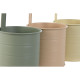 Planter Home ESPRIT Yellow Green Amber Light Pink Metal 11,5 x 11,5 x 21 cm (3 Units)