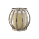 Portavelas Home ESPRIT Plateado Cristal Acero 14 x 14 x 14 cm