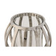 Portavelas Home ESPRIT Plateado Cristal Acero 14 x 14 x 14 cm