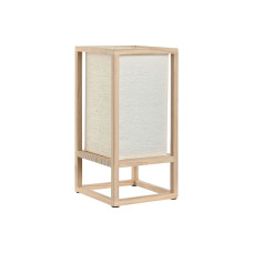 Lámpara de mesa Home ESPRIT Blanco Marrón Natural Pino 220 V 12 x 12 x 25 cm