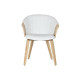 Dining Chair Home ESPRIT White Polyester Wood 60 x 57,5 x 79 cm
