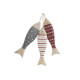 Decoración Colgante Home ESPRIT Azul Rojo Multicolor Peces 5 x 2 x 20 cm (2 Unidades)