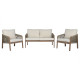 Table Set with 3 Armchairs Home ESPRIT Brown Rope Acacia 138 x 79 x 83 cm