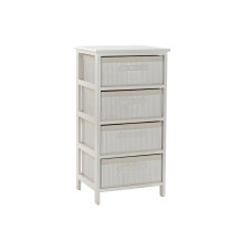 Cajonera DKD Home Decor Blanco Bambú Madera de Paulonia 42 x 32 x 81 cm