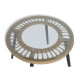 Conjunto de Mesa con 2 Sillones DKD Home Decor Gris Metal Cristal ratán sintético 55 x 55 x 47 cm