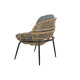 Conjunto de Mesa con 2 Sillones DKD Home Decor Gris Metal Cristal ratán sintético 55 x 55 x 47 cm