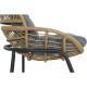 Conjunto de Mesa con 2 Sillones DKD Home Decor Gris Metal Cristal ratán sintético 55 x 55 x 47 cm