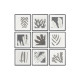 Cuadro DKD Home Decor 40 x 4 x 40 cm Hoja de planta Urbano (9 Unidades)
