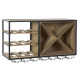 Bottle rack DKD Home Decor 80 x 24 x 44 cm Fir Natural Black Metal Brown MDF Wood