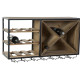 Bottle rack DKD Home Decor 80 x 24 x 44 cm Fir Natural Black Metal Brown MDF Wood