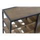 Bottle rack DKD Home Decor 80 x 24 x 44 cm Fir Natural Black Metal Brown MDF Wood