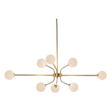 Lámpara de Techo DKD Home Decor Blanco Dorado Metal Cristal 9 W 110 x 38 x 38 cm
