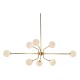 Lámpara de Techo DKD Home Decor Blanco Dorado Metal Cristal 9 W 110 x 38 x 38 cm