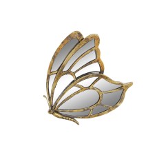Wall Decoration DKD Home Decor Mirror Golden Resin Butterfly (25 x 4,5 x 25 cm)