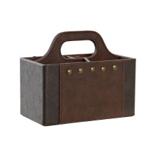 Portamandos DKD Home Decor Marrón oscuro PU (18 x 10 x 15 cm)