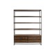 Shelves DKD Home Decor Black Metal Brown Acacia 145 x 35 x 190 cm