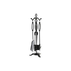 Utensilios para Chimenea DKD Home Decor Negro Hierro colado (21,5 x 21,5 x 66 cm)