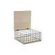 Decorative box DKD Home Decor Natural Black Metal MDF (25 x 25 x 12 cm)