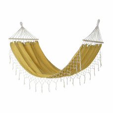 Hamaca DKD Home Decor Ocre Poliéster Algodón Pino Flecos (255 x 80 x 28 cm)