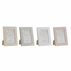 Marco de Fotos DKD Home Decor Urban Cristal Beige Rosa Blanco Verde PS (14,5 x 2 x 19,5 cm) (4 Unidades)