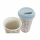 Mug DKD Home Decor Blue Green Pink Silicone Porcelain Flowers (400 ml) (3 pcs)