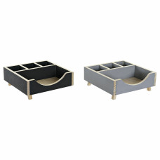 Organiser DKD Home Decor Desk Wood (18 x 18 x 7 cm) (2 pcs)