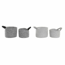 Basket set DKD Home Decor Black Grey Natural Fibre Loft (18 x 18 x 14 cm)