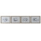 Cuadro Home ESPRIT Gris Pez (4 Unidades)