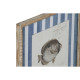 Cuadro Home ESPRIT Azul Pez 40 X 2,5 X 55 cm (4 Unidades)