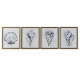 Cuadro Home ESPRIT Gris Natural 50 x 2,5 x 60 cm (4 Unidades)