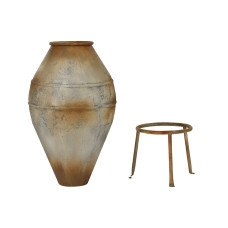 Jarrón Home ESPRIT Beige Metal 49 X 49 X 93 cm