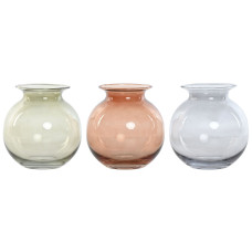 Vase Home ESPRIT Blue Green Amber Crystal Modern 17,5 X 17,5 X 18,2 cm (3 Units)