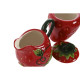 Lechera y azucarero Home ESPRIT Rojo Gres 15 x 10 x 11 cm 2 Piezas