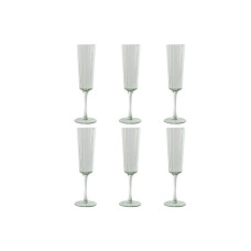 Set de Copas Home ESPRIT Verde Cristal 6 x 6 x 23,7 cm (6 Unidades)