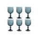 Set of cups Home ESPRIT Blue Crystal 8,8 x 8,8 x 16,3 cm (6 Units)