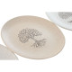 Flat Plate Home ESPRIT White Beige Stoneware Traditional 20 x 20 x 2,5 cm