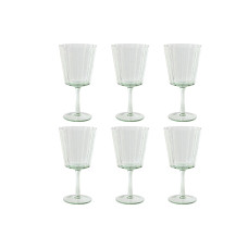 Set of cups Home ESPRIT Green Crystal 9 x 9 x 17,8 cm (6 Units)