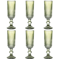 Set de Copas Home ESPRIT Verde Cristal 6 x 6 x 18,4 cm (6 Unidades)