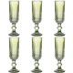 Set de Copas Home ESPRIT Verde Cristal 6 x 6 x 18,4 cm (6 Unidades)