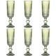 Set de Copas Home ESPRIT Verde Cristal 6 x 6 x 18,4 cm (6 Unidades)