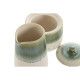 Lechera y azucarero Home ESPRIT Blanco Verde Porcelana 250 ml 9 X 9 X 8,4 cm 2 Piezas